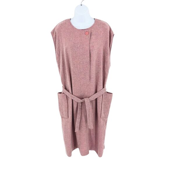 Vintage Brownstone Studio Pink Wool Blend Sleeveless Plus Size Dress Sz 16 - Picture 11 of 11